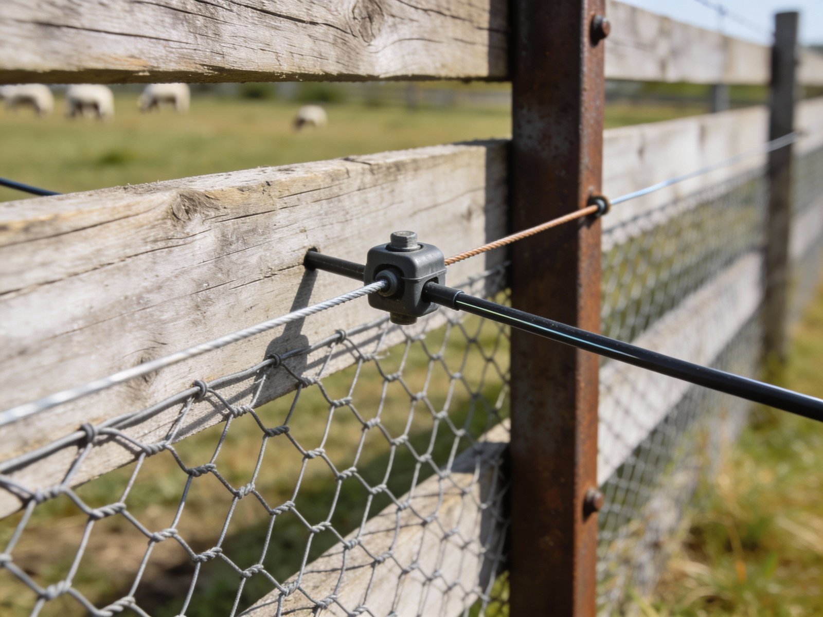 Woven wire fence with electric offset for multi-species containment