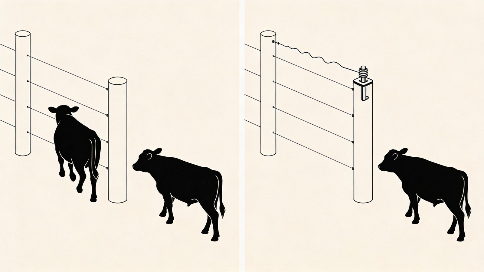 Fence comparison illustration showing contact pressure differences