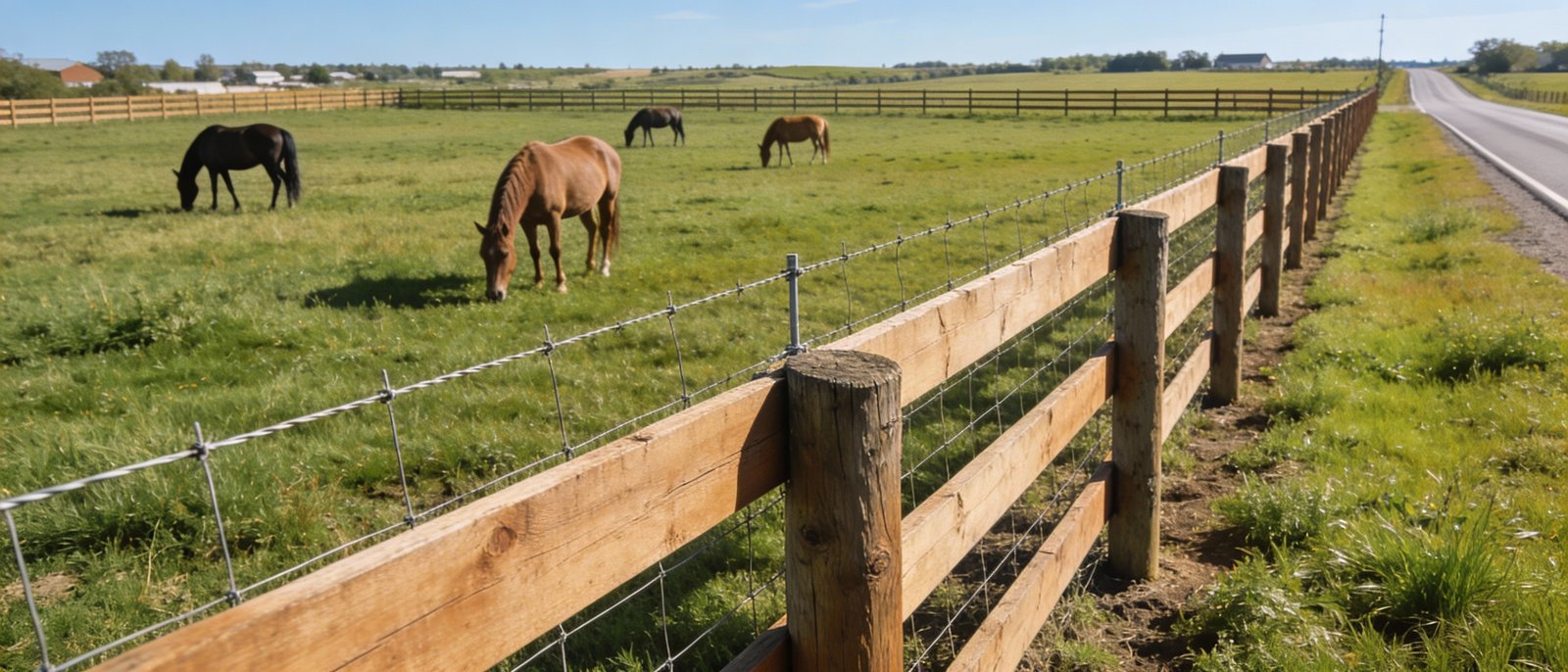 Perimeter fencing defining property boundary for horse safety