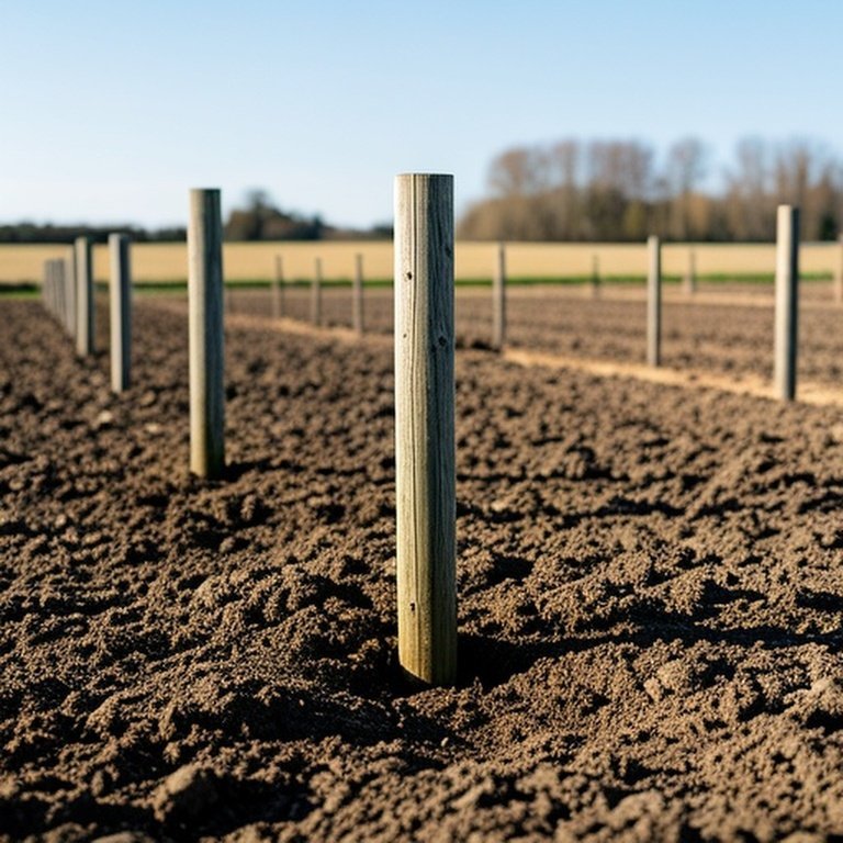 Farm fence post demonstrating proper installation depth