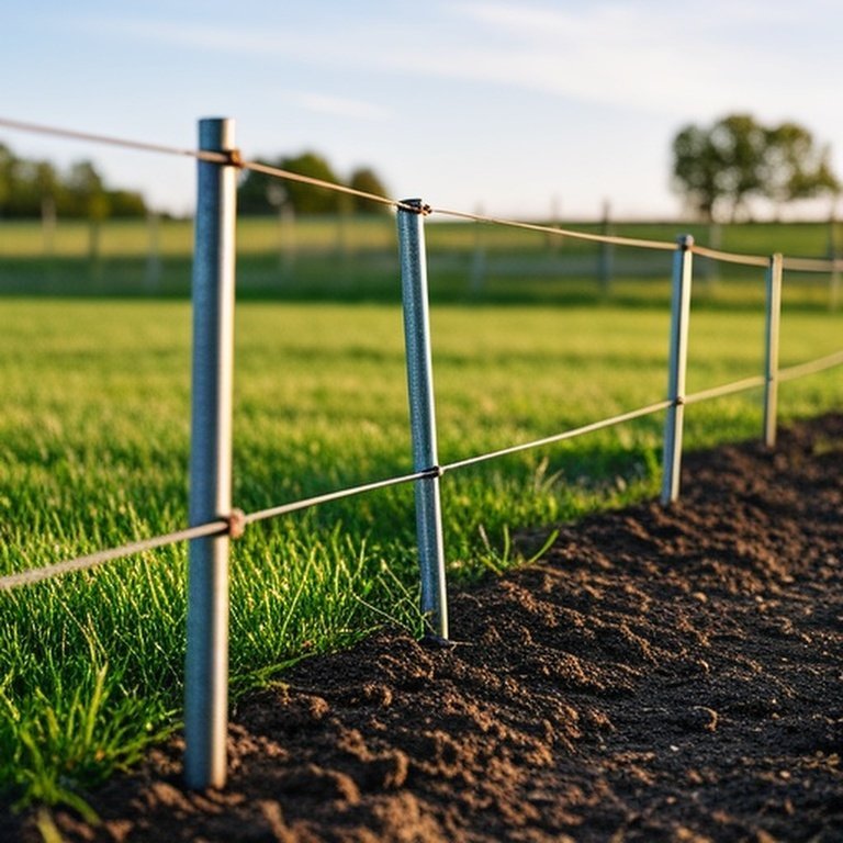 Proper electric fence grounding system setup in rural farm pasture
