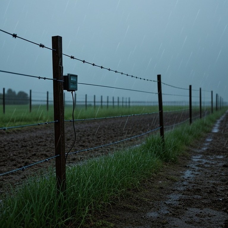 Image Prompt Set for Electric Fence in Rainy Weather (Featured + In-Content Images)