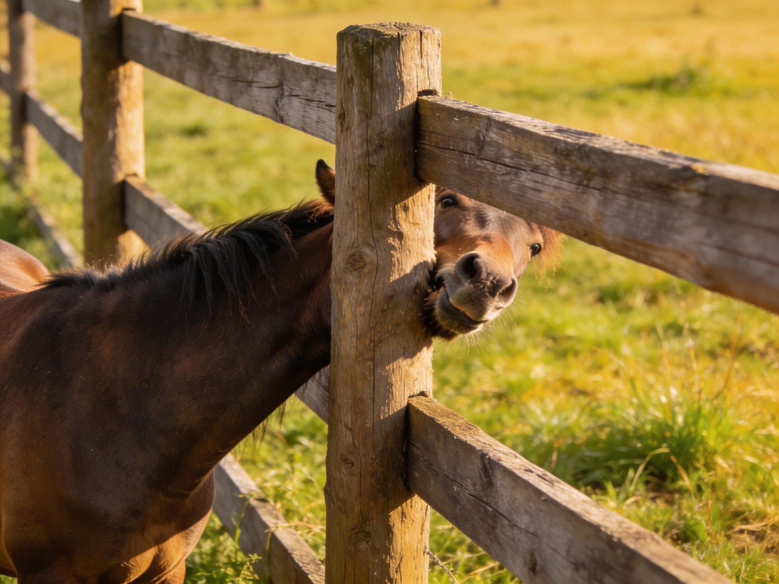 Horse leaning and rubbing on fence causing structural pressure