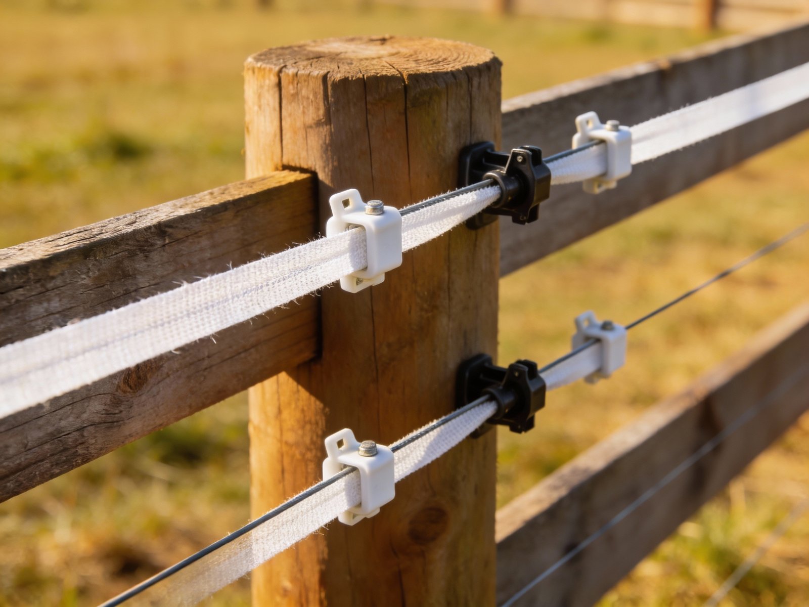 Electric offset wire installation preventing fence contact
