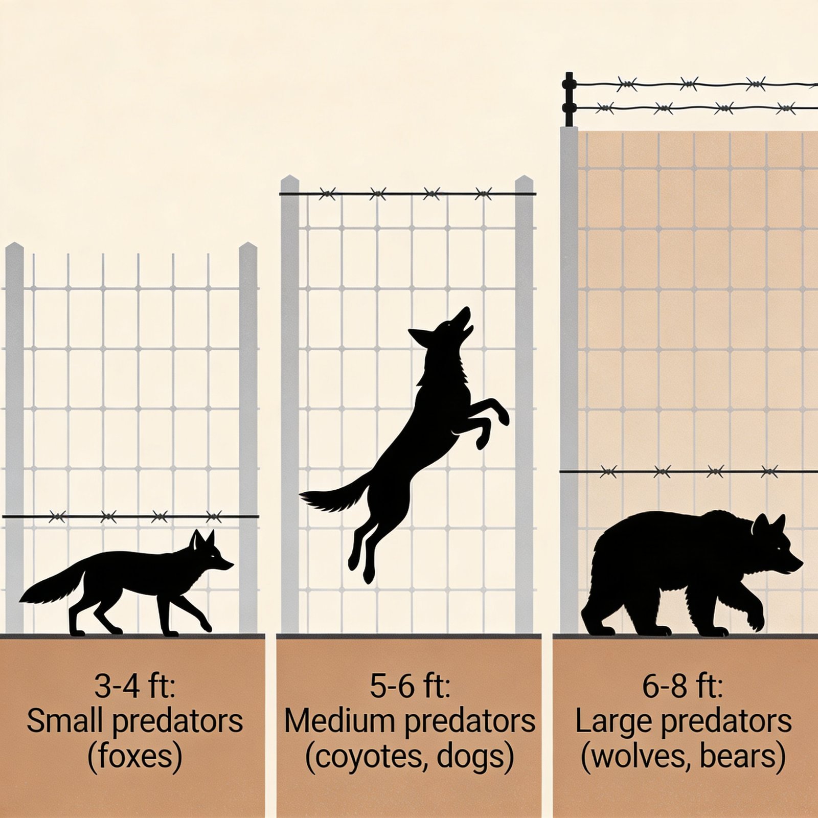 Fence height requirements for different predators