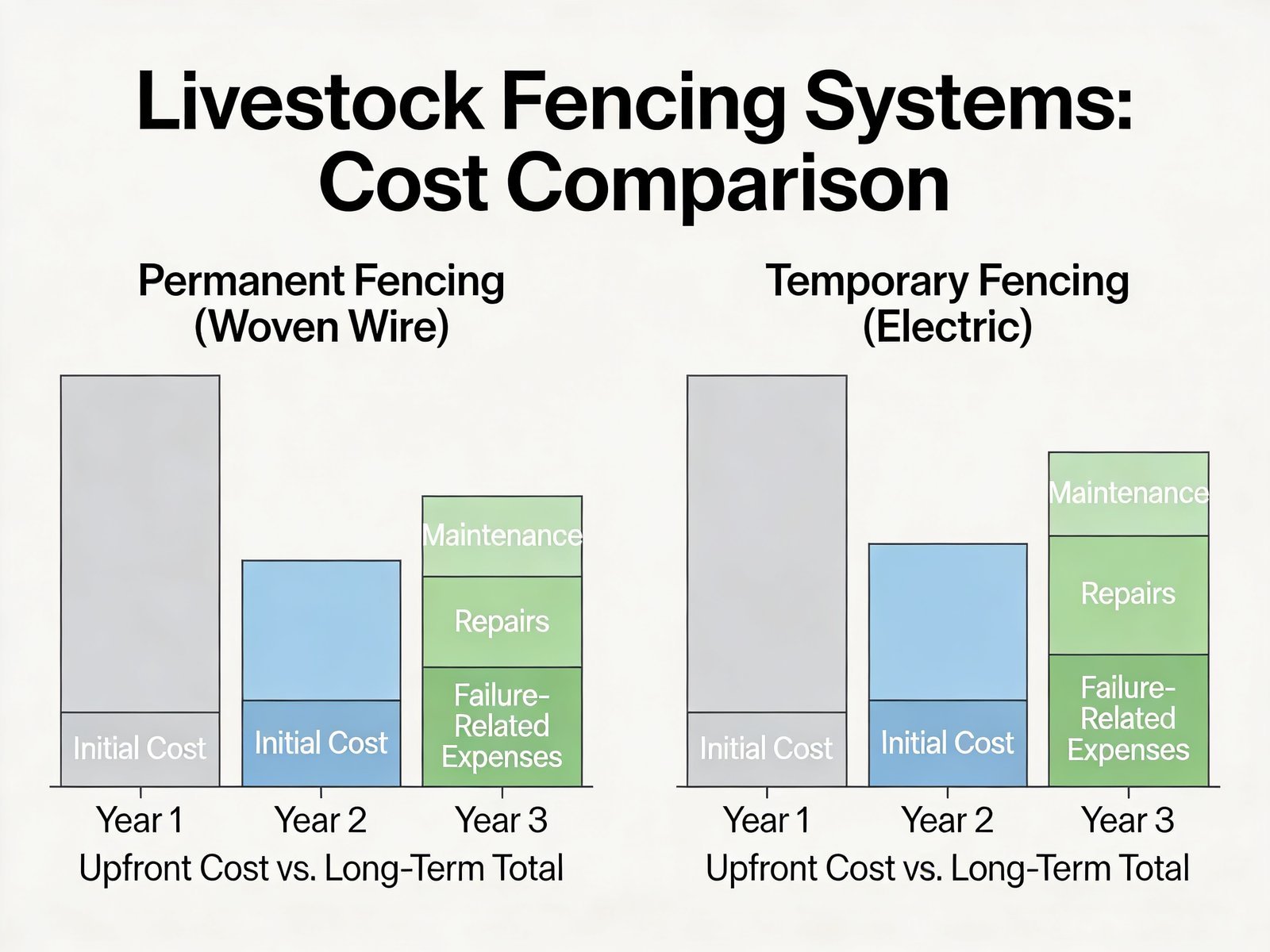 Livestock fencing cost comparison over time