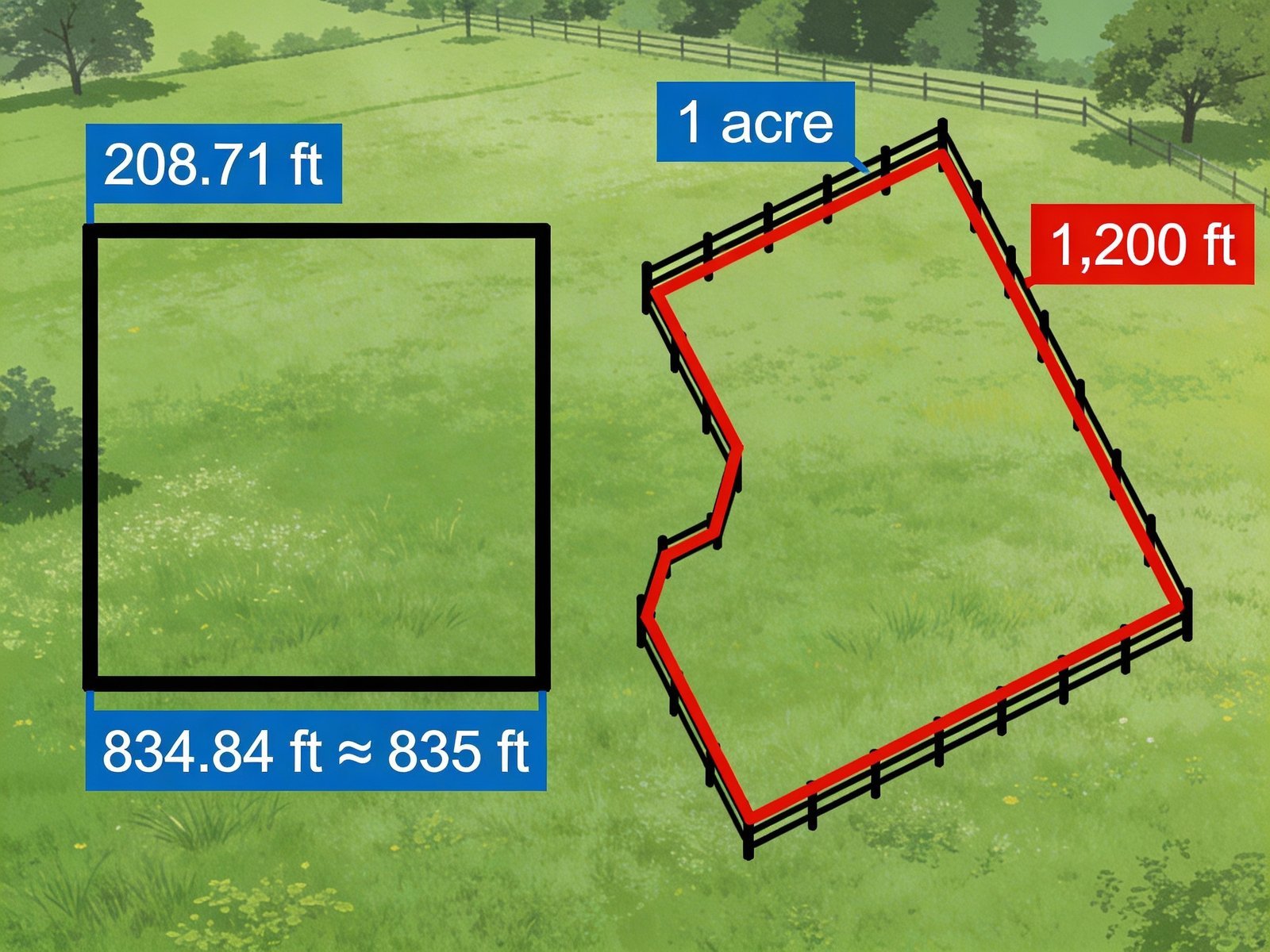 Perimeter length comparison diagram