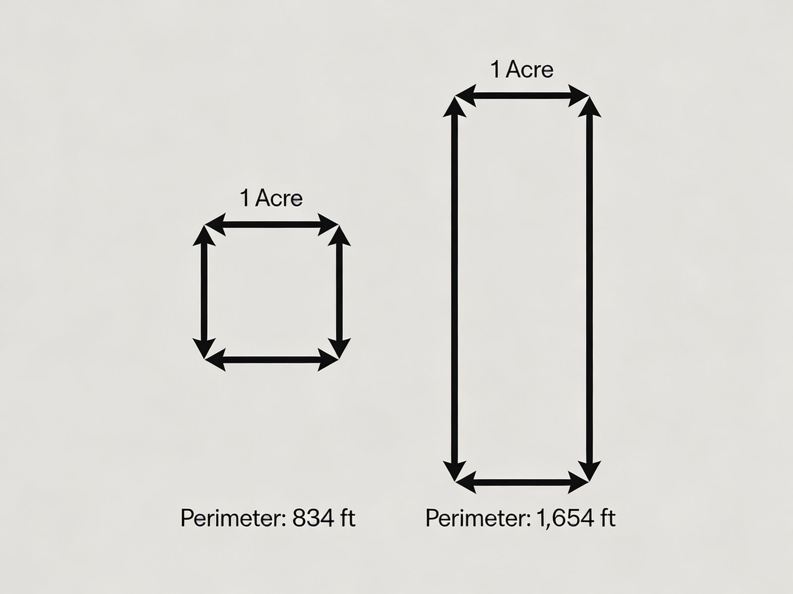 Perimeter length impact on fencing cost