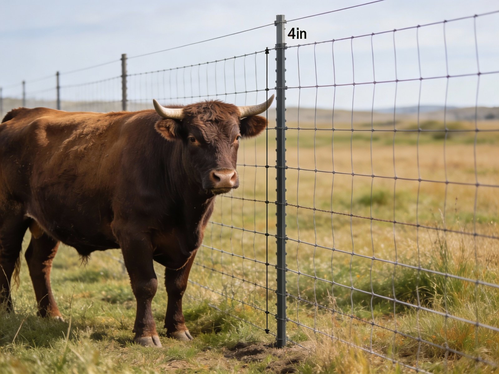Cattle next to properly sized perimeter fence showing height comparison