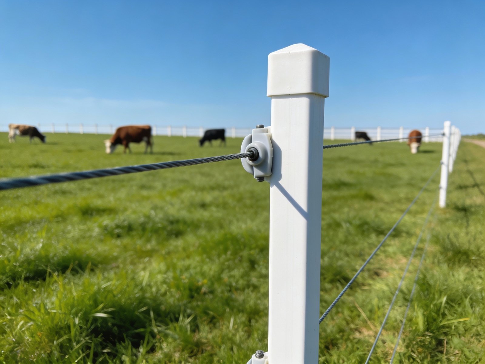 Electric fence wire system for cattle grazing containment