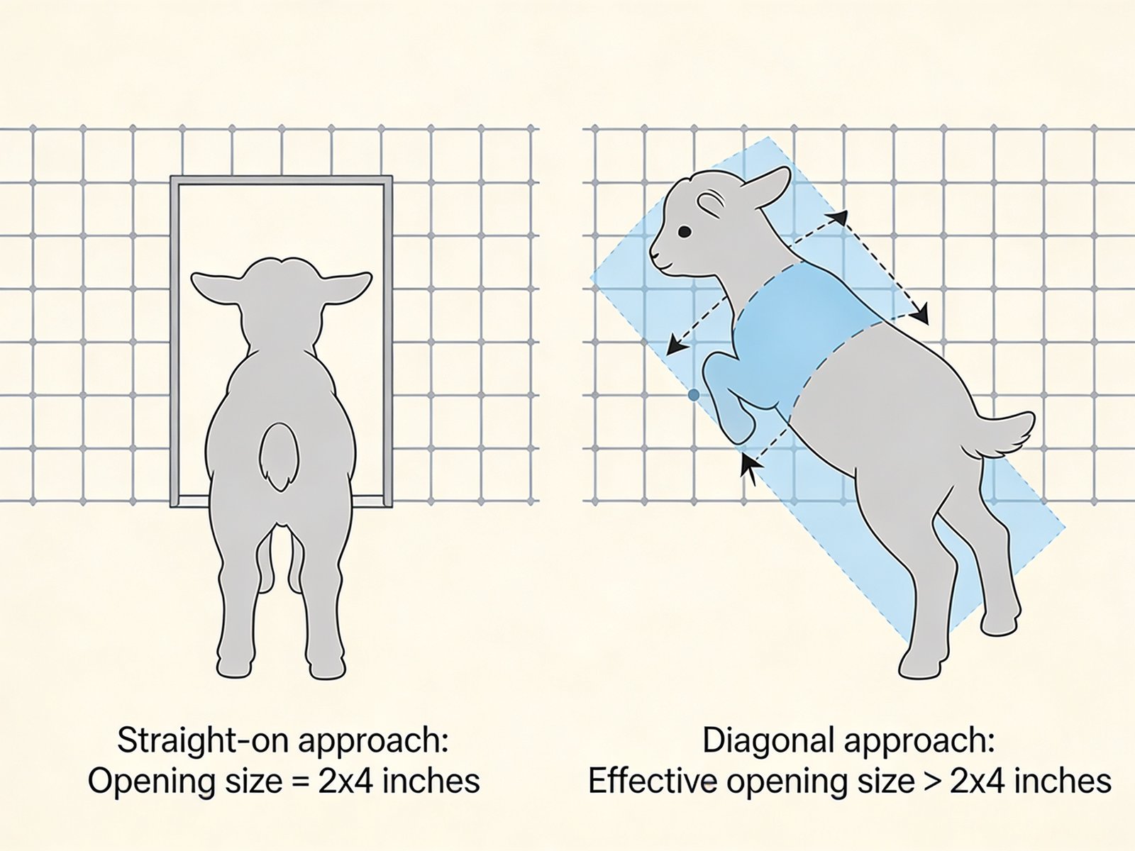 Fence opening dynamics for young animals