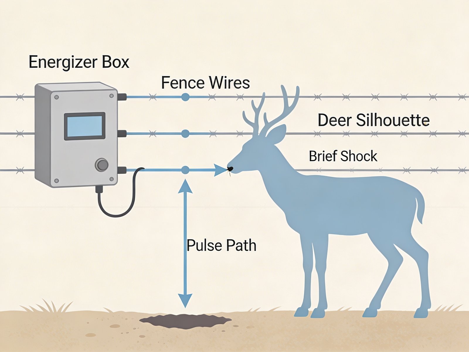 Electric fence wildlife deterrence mechanism