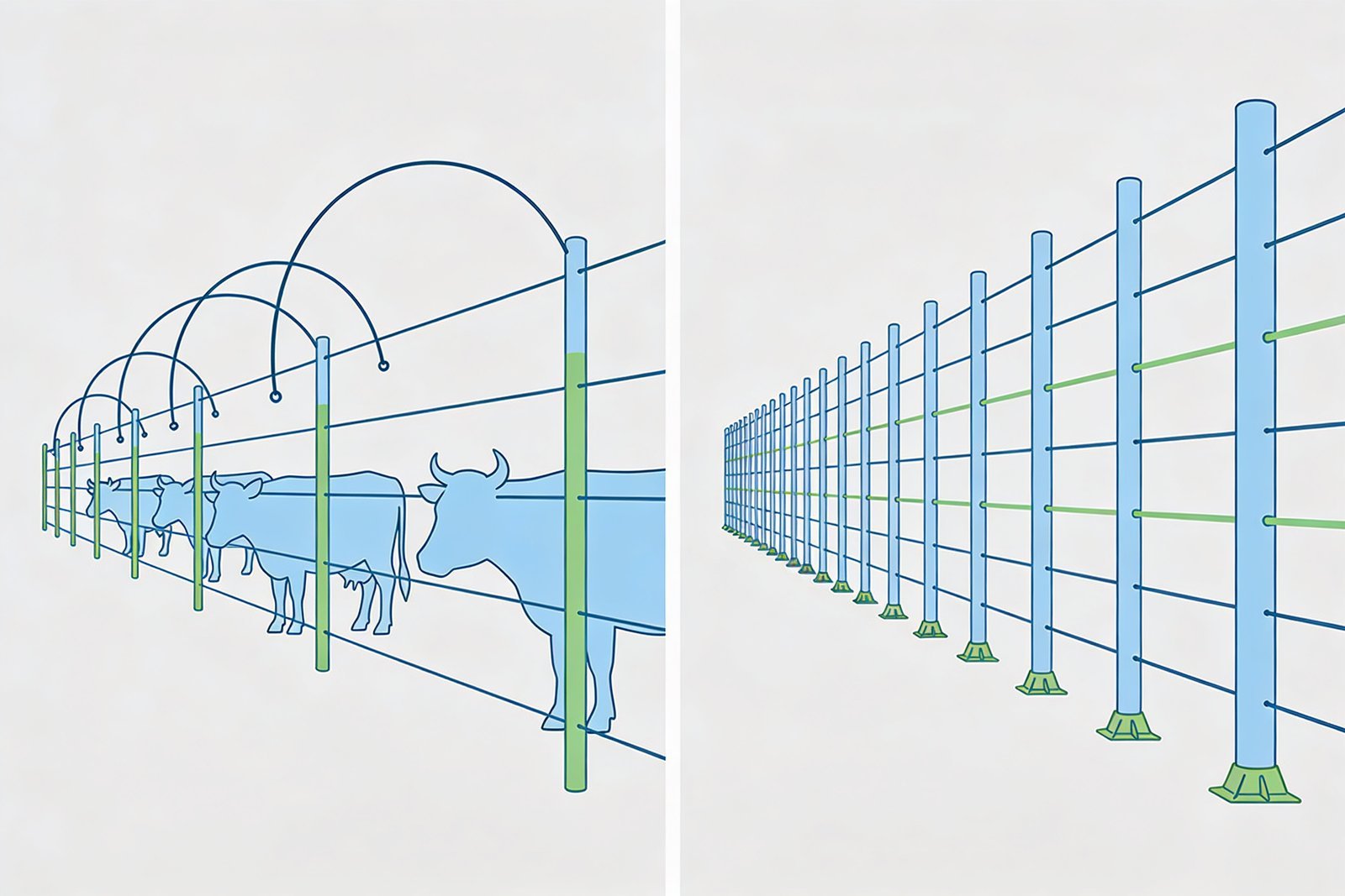Temporary versus permanent fencing stability comparison