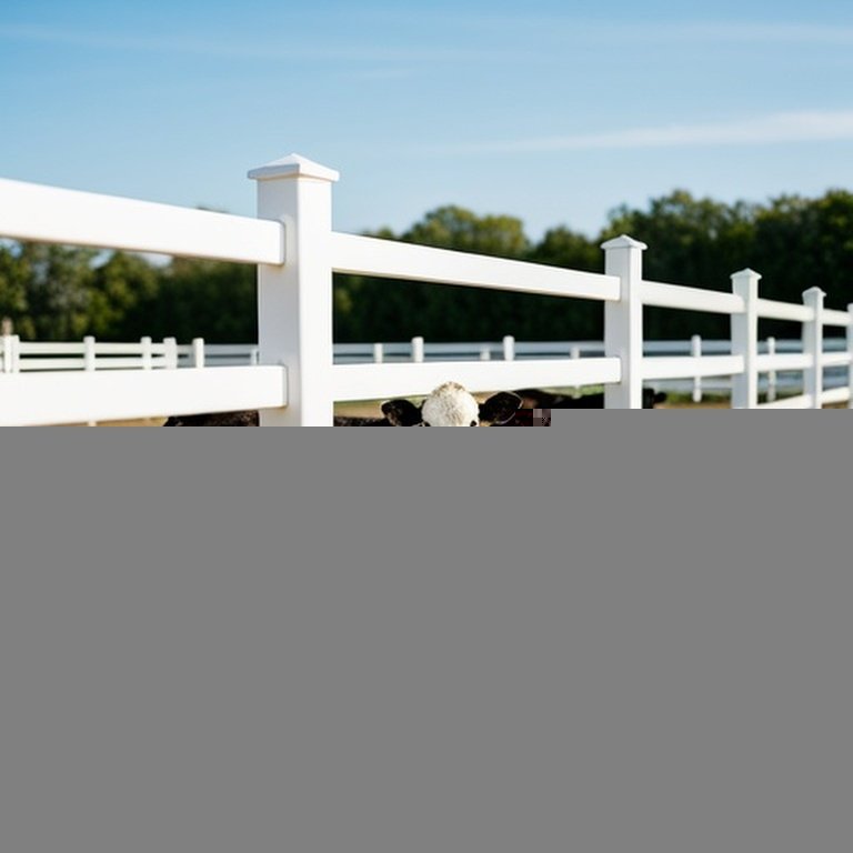 PVC fencing in small farm pasture area for animal safety, emphasizing low-maintenance durable structure Small farm pasture with PVC fencing for animal safety, showcasing rigid weather-resistant structure