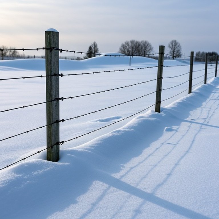 Reinforced livestock fence in snow-drift zone with effective containment