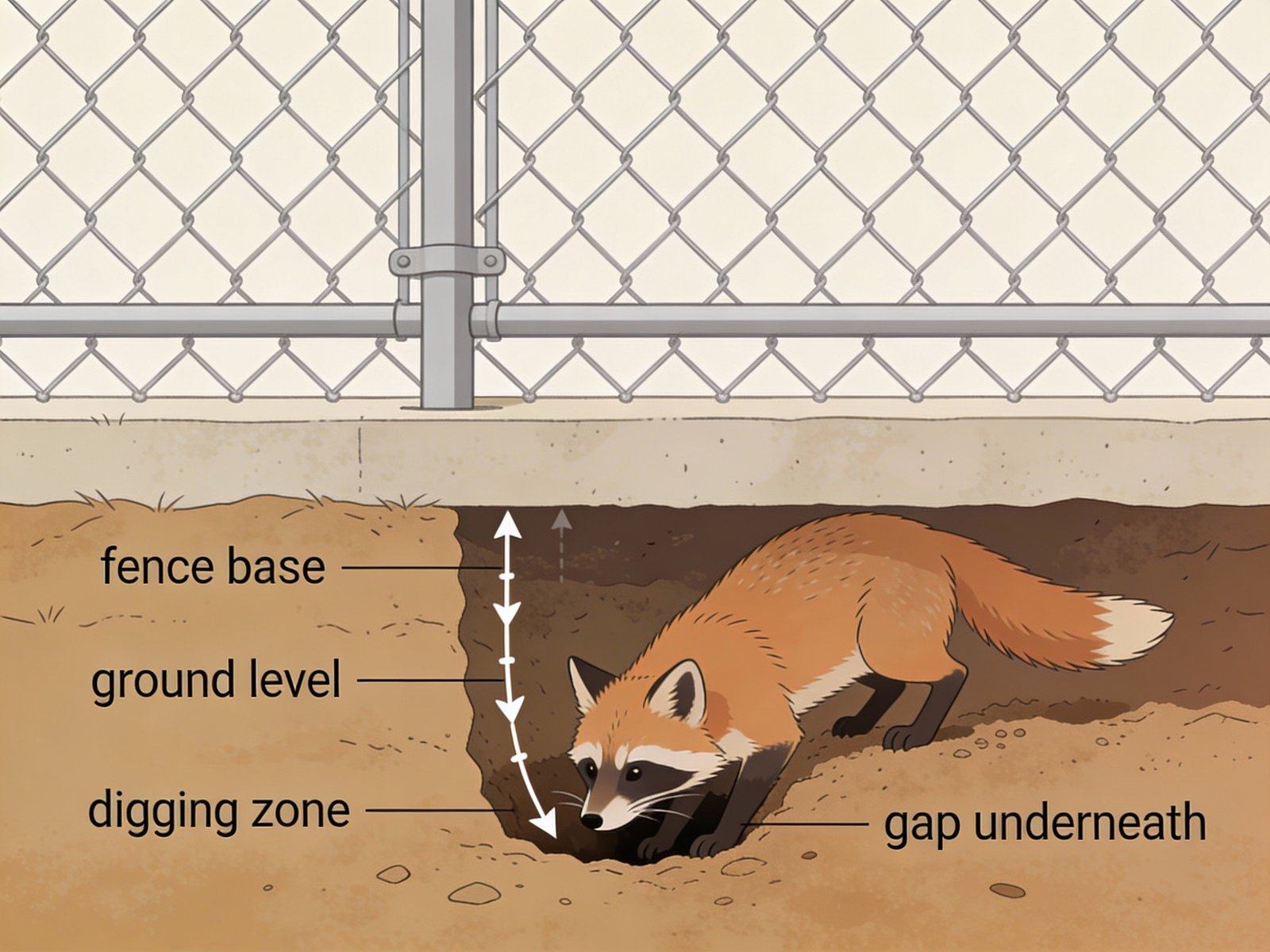 Predator entry patterns at fence ground level