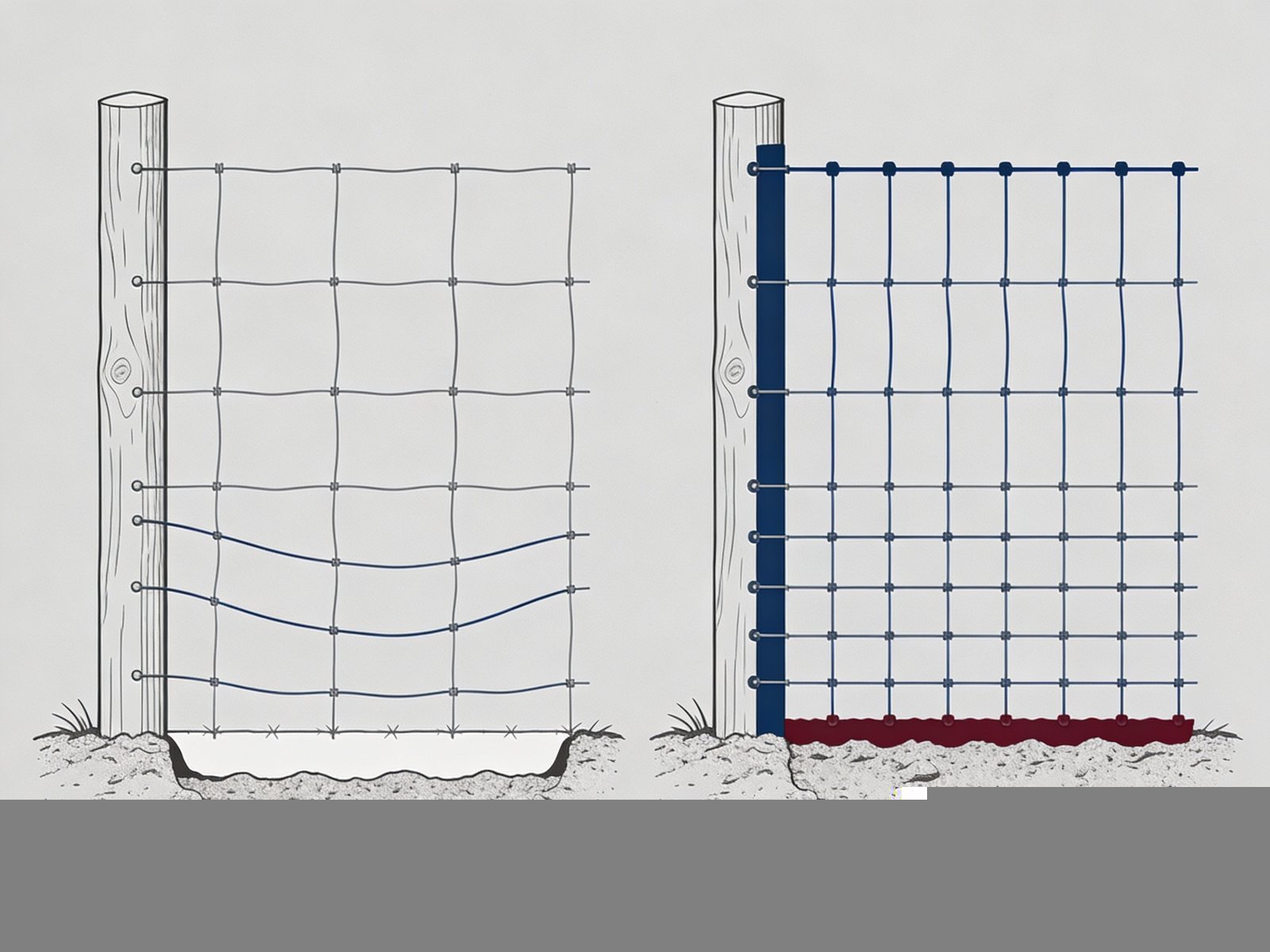 Ground-level fence tension comparison