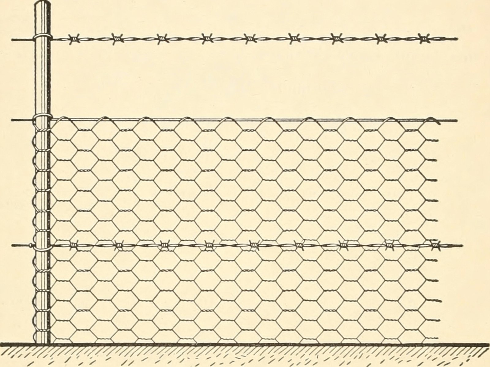 Woven wire fence with electric offset wire configuration