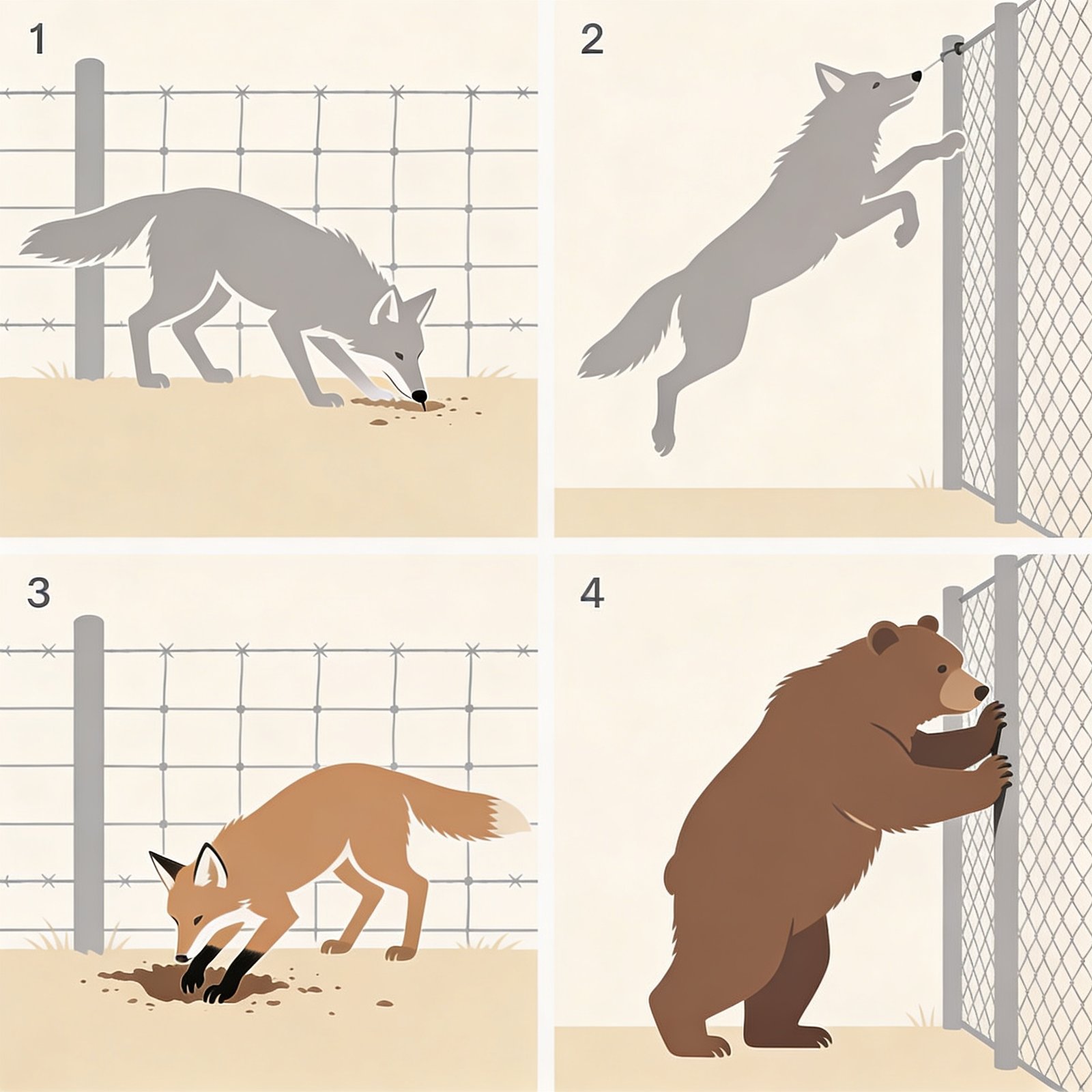 Predator fence interaction behaviors