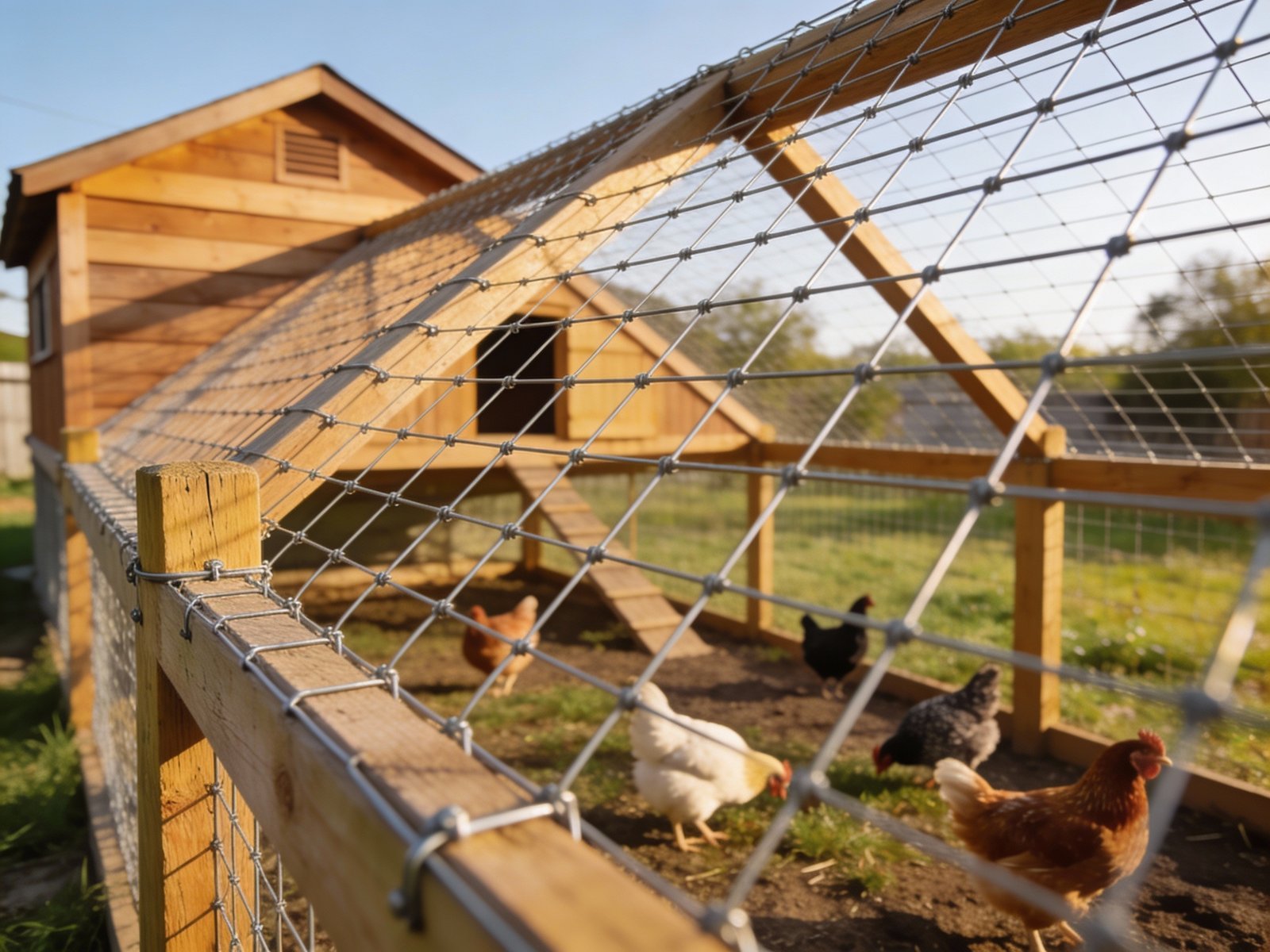 Secure chicken run with proper fencing