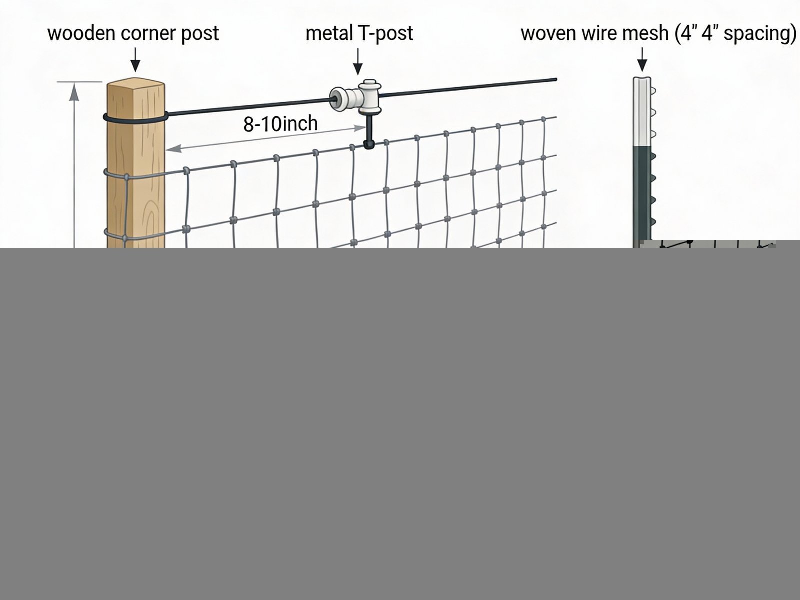 Technical diagram of goat fencing structure